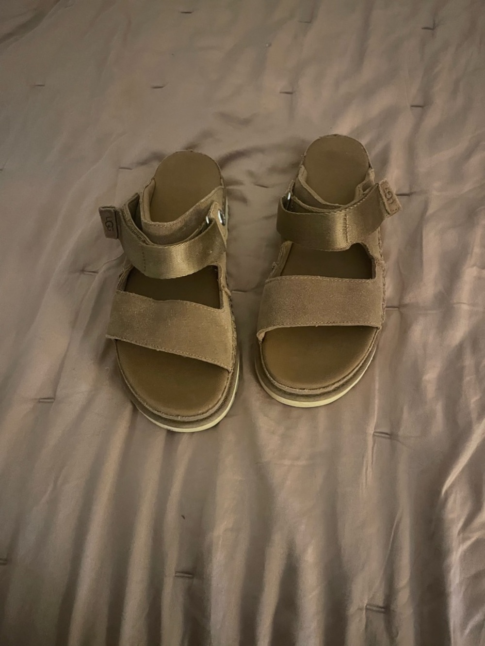 UGG Women's Tan Suede Double-Strap Sandals